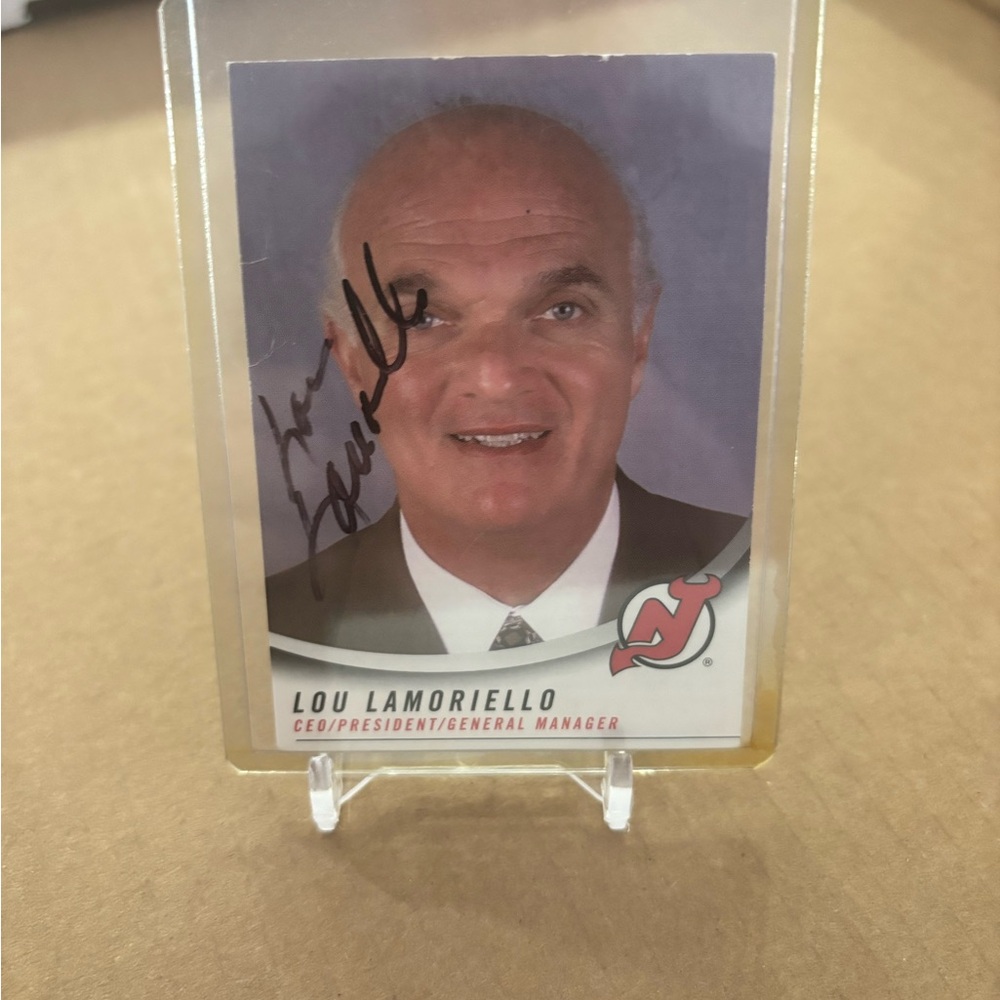 Autographed Lou‎ Lamoriello Hockey Card